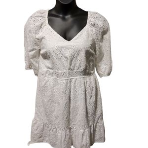 Eloquii PLUS SIZE size 20 white eyelet lace knee length dress